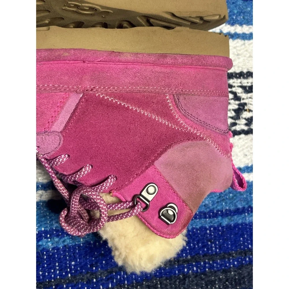 UGG Australia Girls Highland Hi Heritage Boots Suede Pink Size 5